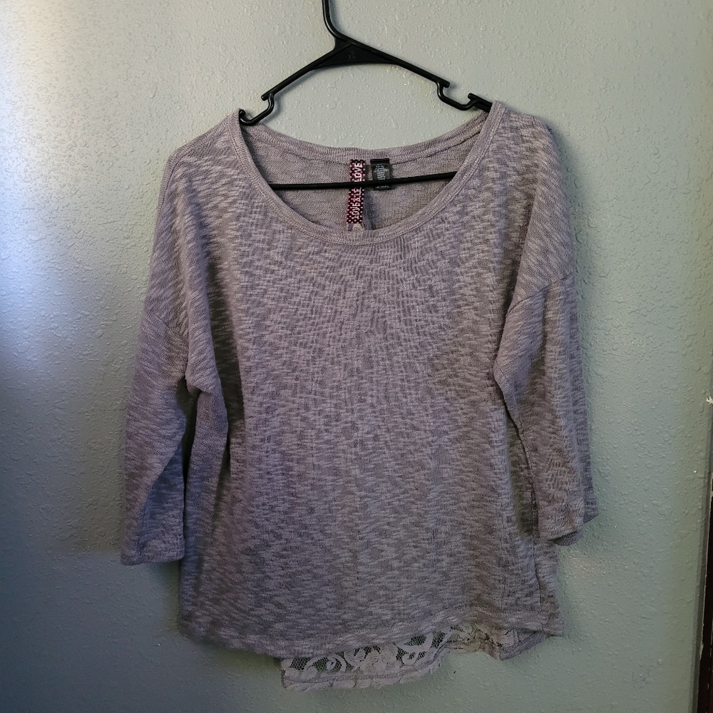 Love & Let Love I Gray 3/4 Sleeve Top